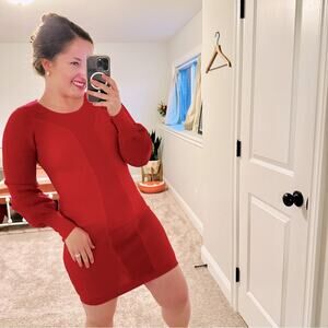 Karen Millen Pink Ribbed Sweater Dress XS